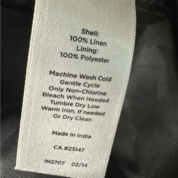 Talbots Black 100% Linen Midi Skirt Size 24 Neutral - Picture 8 of 8